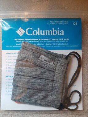 Columbia Non-Medical Fabric Face Mask Adult O/S Grey